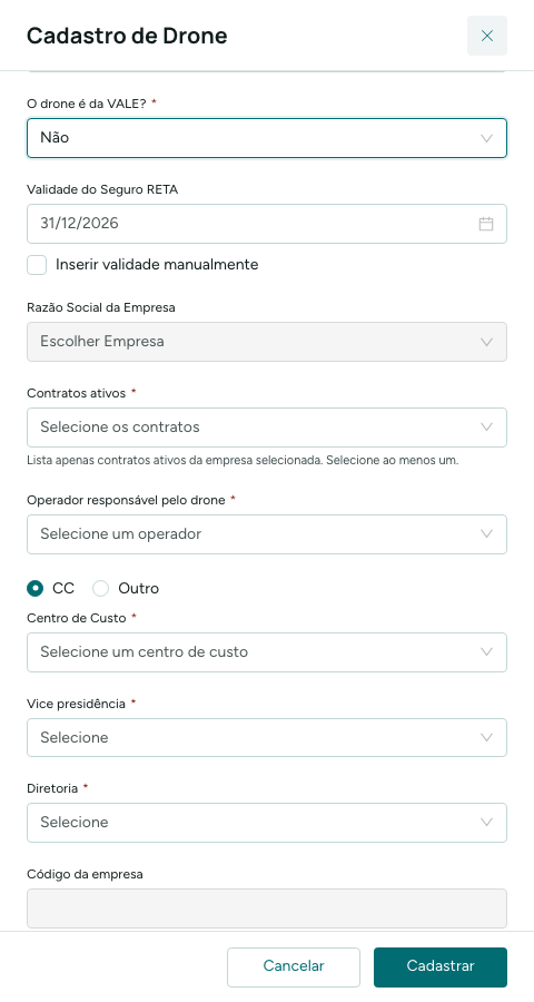 Cadastro de Drone de empresa terceira: seguro RETA, empresa e contratos