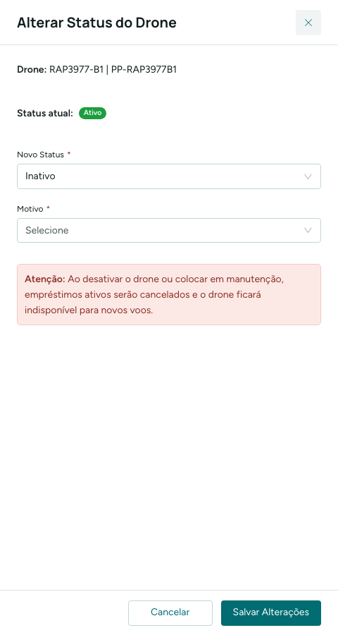 Alterar Status do Drone