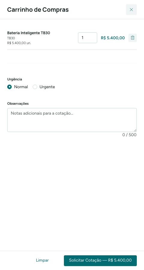 Carrinho de Compras
