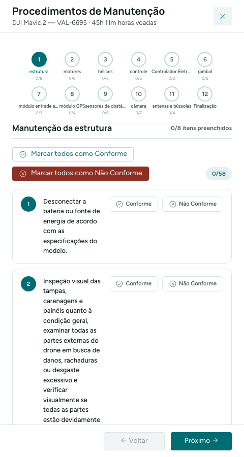 Procedimentos de Manutenção