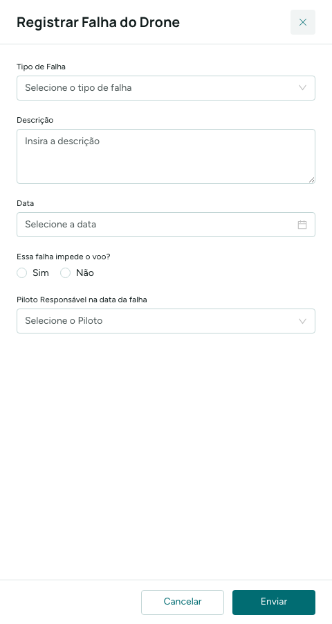 Registrar Falha do Drone