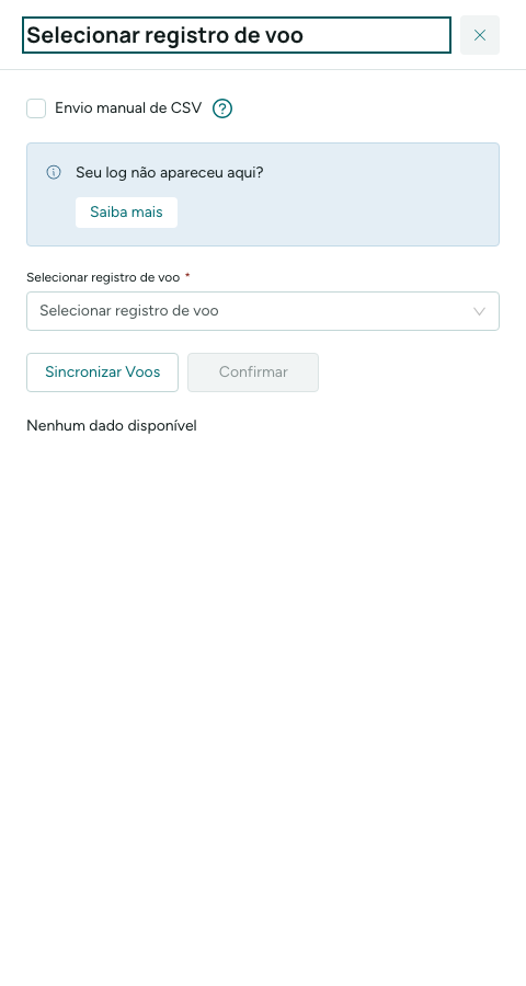 Selecionar registro de voo