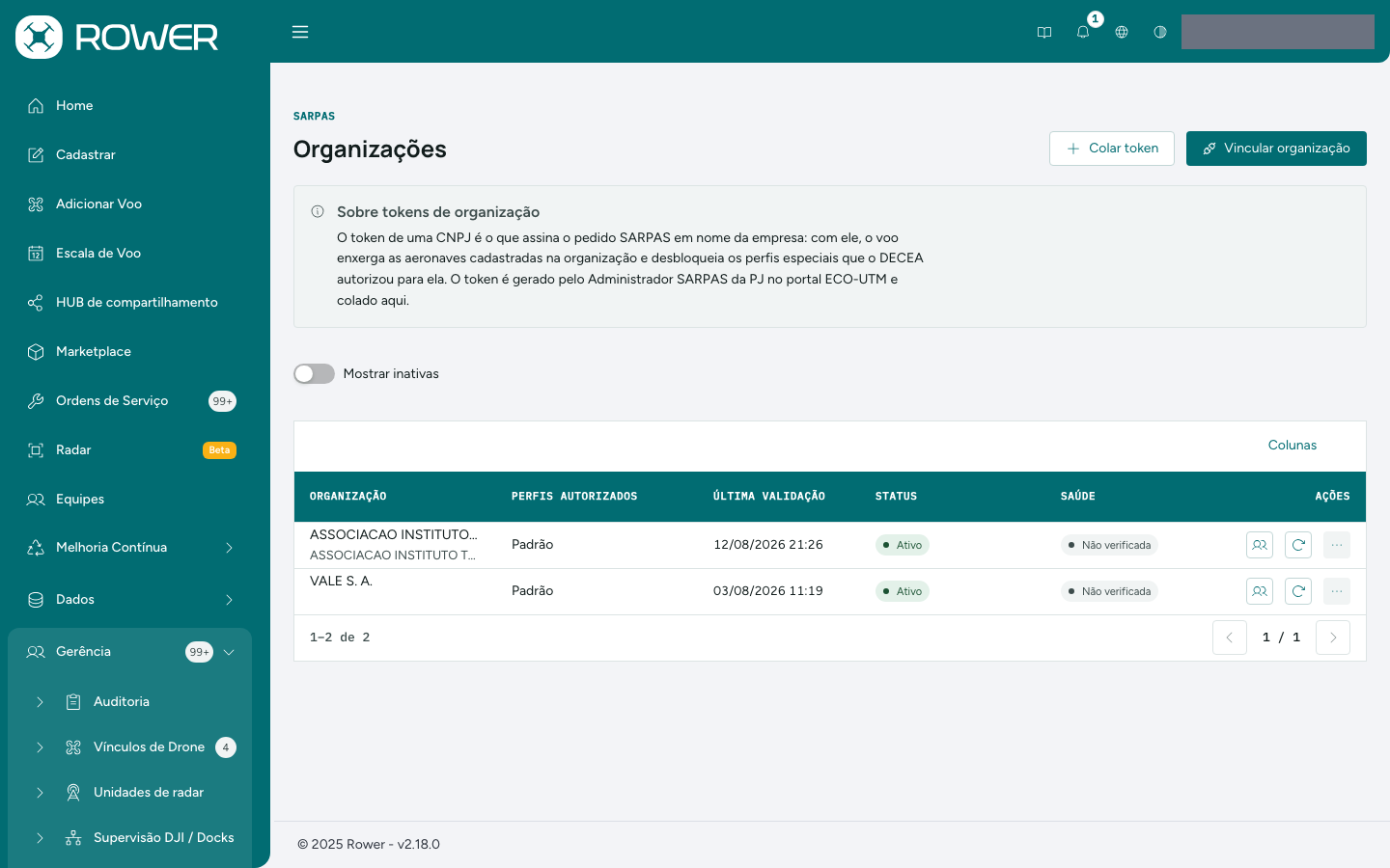 SARPAS Organizações