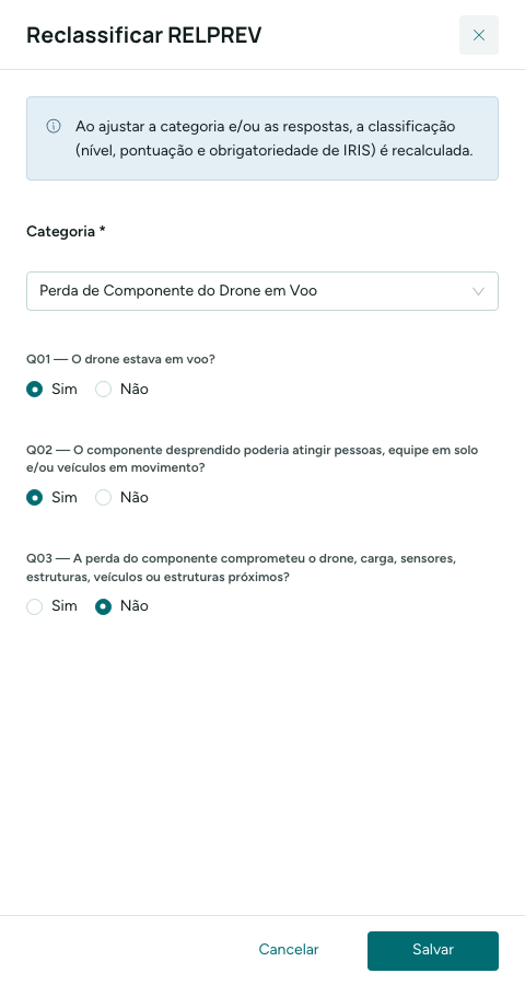 Reclassificar RELPREV