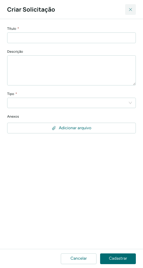 Criar Solicitação