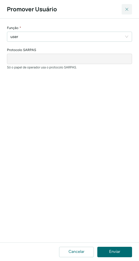 Painel Promover Usuário